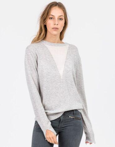 Cashmere V Insert Sweat