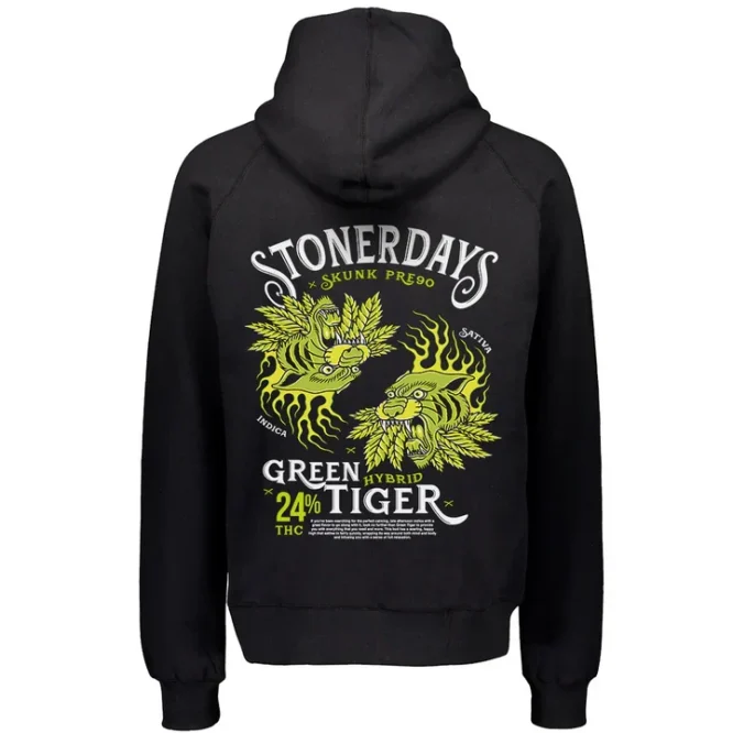 Black and Green Tiger Hoodie