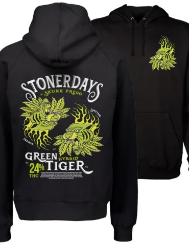 Black and Green Tiger Hoodie