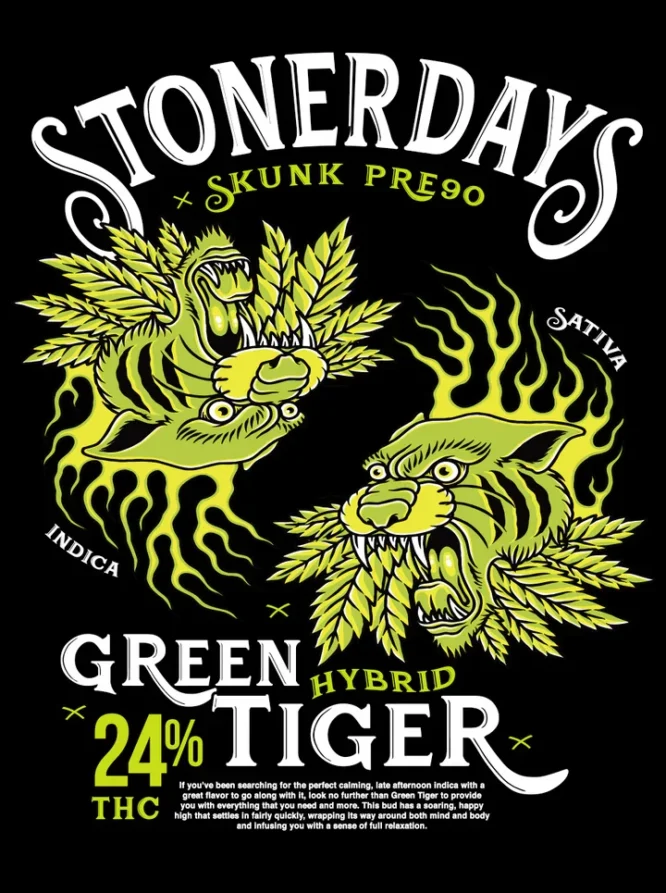 Black - Green Tiger Tee