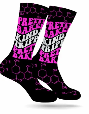 Pretty Baked Pink WEED SOCKS