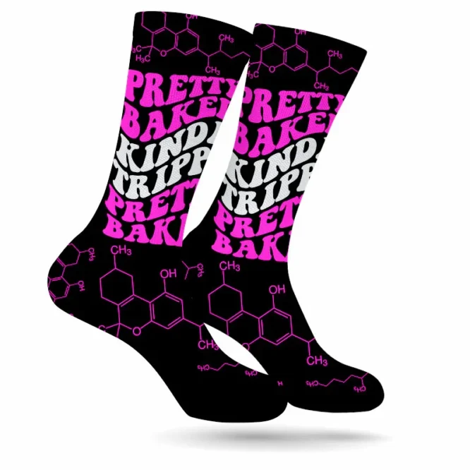 Pretty Baked Pink WEED SOCKS