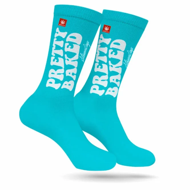 Pretty Baked Teal WEED SOCKS