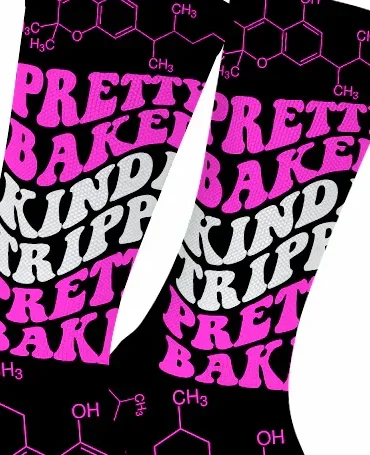 Pretty Baked Pink WEED SOCKS