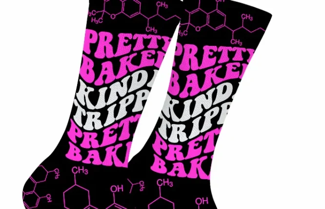 Pretty Baked Pink WEED SOCKS